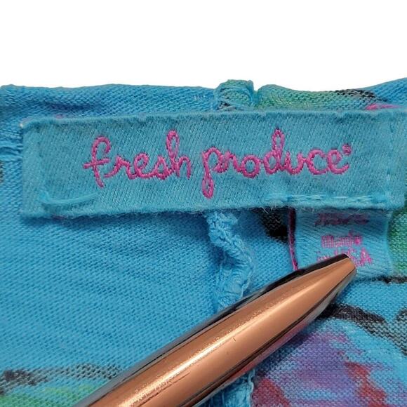 Fresh Produce Floral Print Top Art To Wear XS ALCHRST Made in USA 605 - Picture 3 of 11